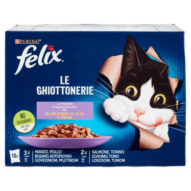 Felix - Ghiottonerie Le Preferite Manzo/Pollo e Salmone/Tonno Gr.85X10