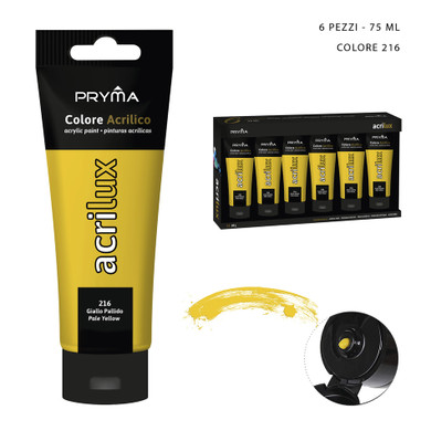 Pryma - Colore acrilico 75Ml  N.216 giallo pallido