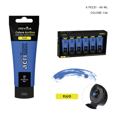 Pryma - Colore acrilico  fluo 60Ml n.146 blu