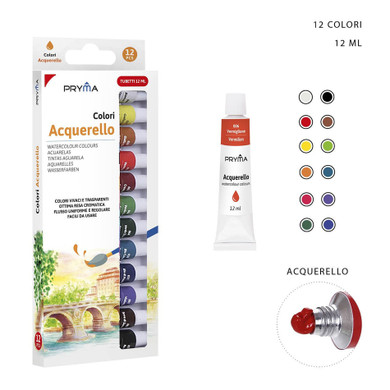 Pryma - Colore base acqua tubo 12Ml 12Pz bl