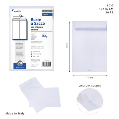 Pryma - Busta a sacco  80G 19x26Cm 20pz