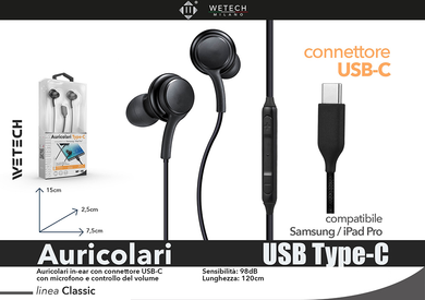 Wetech Auricolari Usb-C Compatibile Con Samsung