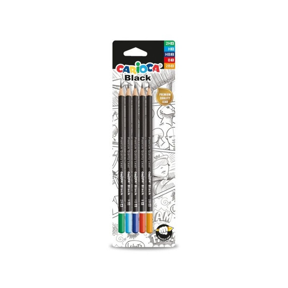 Carioca - Matite Black Lead Blister 5 Pz