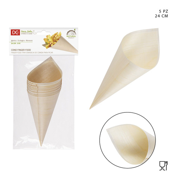 Dc Cono Legno Finger Food 24Cm 5Pz