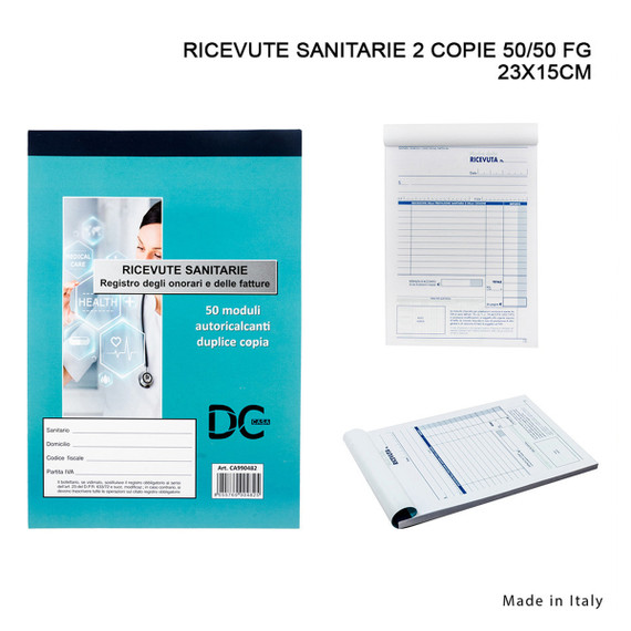 Dc Ricevute Sanitarie 2 Copie 50/50 Fg 23X15Cm