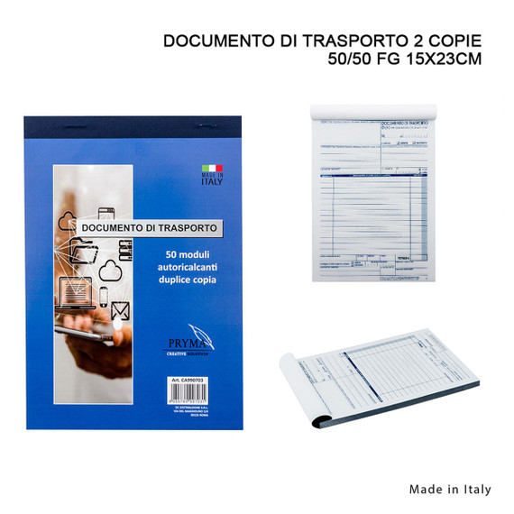 Pryma - Documento Di Trasporto 2 Copie 50/50 Fg