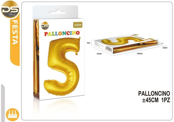 Dz - Party Palloncino Oro Numeri 45Cm