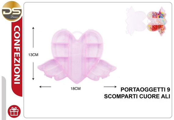 Dz - Party Portaoggetti 9 Scomparti Cuore Ali
