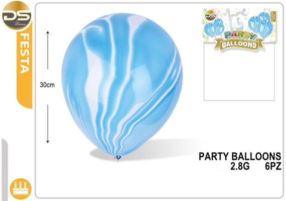 Dz - Party Balloons 2.8G 6Pz Azzurro