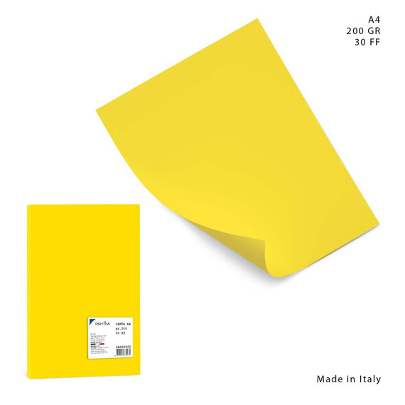 Pryma - Carta colorata A4 200G 30FF giallo