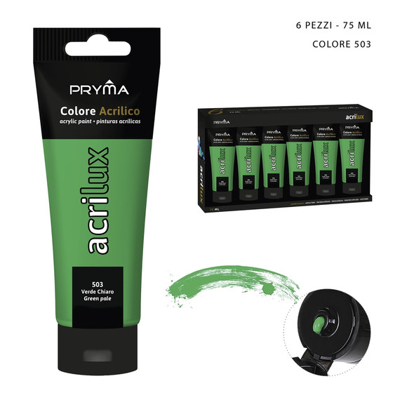 Pryma - Colore acrilico 75Ml n.503 verde chiaro