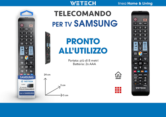 Wetech Telecomando Tv Comp.Con Samsung Tv