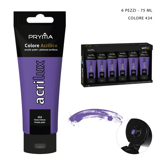 Pryma - Colore acrilico 75Ml n.434 viola chiaro