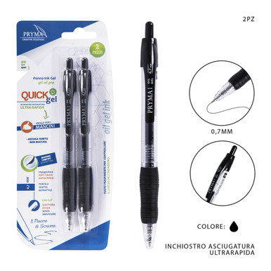 Pryma - Penna Gel Quick Dry 0.7Mm 2Pz Nero - CZ Store