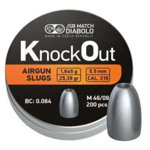 JSB Knockout Slugs .22 .216Dia 25.39gr JSB Knockout Slugs .22 .216Dia 25.39gr