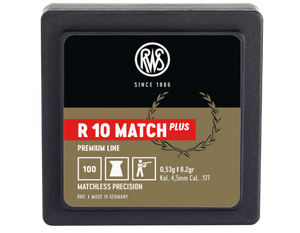 RWS R10 Match Plus 177cal Ø4.50mm 8.2gr 100 Pack RWS R10 Match Plus 177cal Ø4.50mm 8.2gr 100 Pack