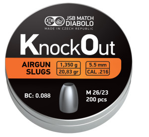 JSB KnockOut Slugs Cal. .22 / .216 / 20.83gr JSB KnockOut Slugs Cal. .22 / .216 / 20.83gr