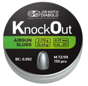 JSB KnockOut .25 Slugs 33.49gr JSB KnockOut .25 Slugs 33.49gr