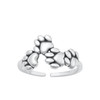 Pawprints on My Heart Toe Ring | Sterling Silver Adjustable Paw Print Jewelry – California Toe Rings