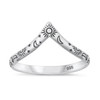 Celestial Chevron Moon & Stars Toe Ring | Sterling Silver Adjustable Jewelry for Size 4 & 5 – California Toe Rings