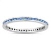 Blue Horizon 2mm Silver Eternity Ring with Blue Topaz CZ – California Toe Rings