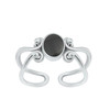Sterling silver black onyx adjustable toe ring- Eclipse