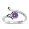 Sterling silver toe ring - Bali Moon Amethyst