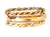 14k gold trio braid twist stacked toe rings, midi rings