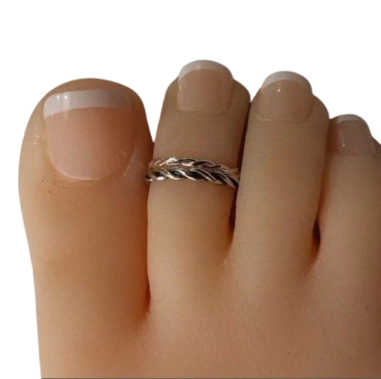4mm V Shape Band 925 Sterling Silver Toe Ring Thin Adjustable Toe Ring