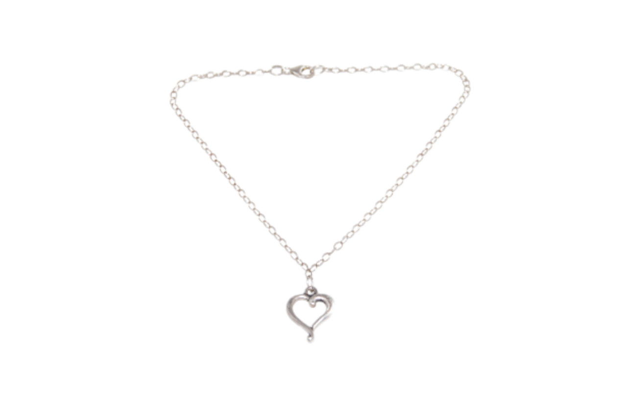 Sterling Silver Anklet • Delicate Anklet Chain • Heart Anklet