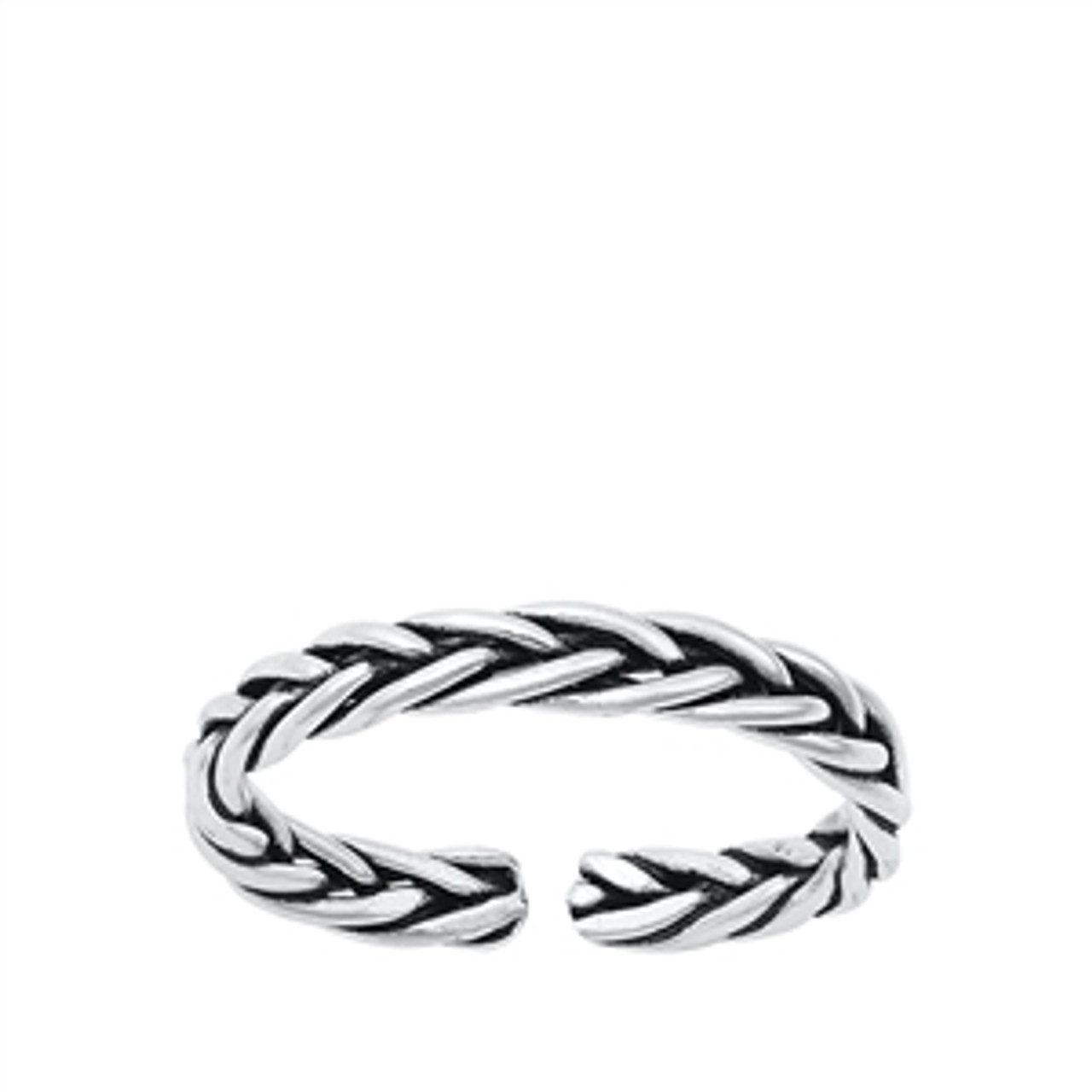 Sterling Silver Long Spiral Coil Toe Ring - Abhika Jewels