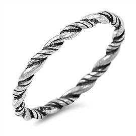 Sterling silver braid toe ring called Irene