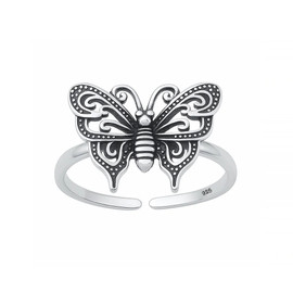 Whispering Wings Butterfly Toe Ring | Adjustable Sterling Silver Toe Jewelry – California Toe Rings