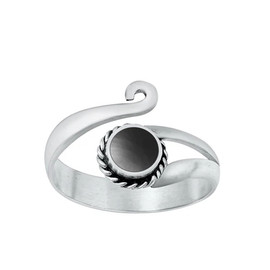 Midnight Grounding Onyx Toe Ring | Adjustable Sterling Silver Black Stone Jewelry – California Toe Rings