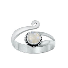 Lunar Glow Moonstone Toe Ring | Sterling Silver Adjustable Celestial Jewelry – California Toe Rings