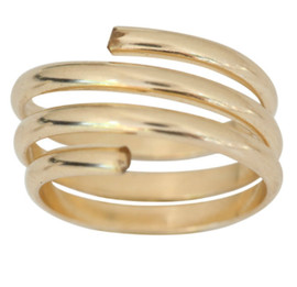 14k gold coil yoga swirl toe ring