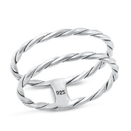 Twist & Shine Double Band Toe Ring | Sterling Silver Toe Ring for Size 4 & 5 – California Toe Rings