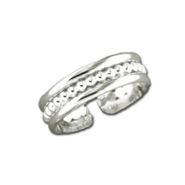 3 band sterling silver adjustable toe ring