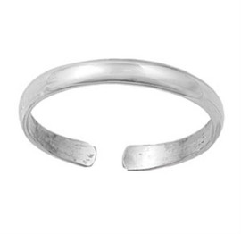 California Toe Rings Silver adjustable toe ring, 3mm 