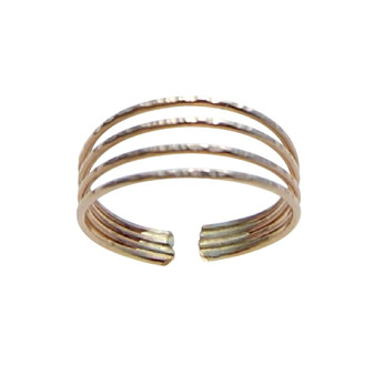 14k Gold filled 4 bands adjustable toe ring