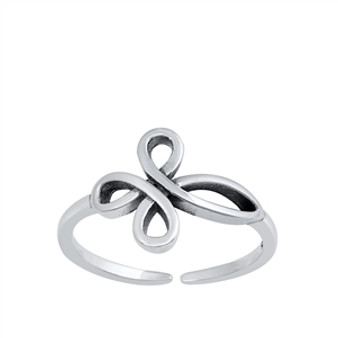 Sterling Silver Cross  Adjustable Toe Ring for Women