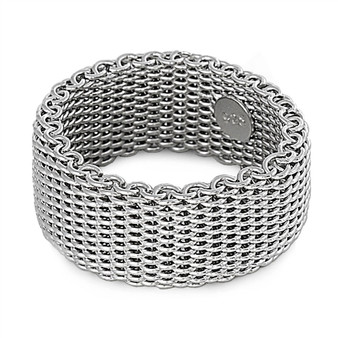 Thumb Ring, Sterling Silver Mesh Ring, Silver Mesh Ring, 10mm Wide, Very Comfortable Mesh Ring, Thumb Ring, For Women or Men Man Size 5 - 10 Thumb Ring, Sterling Silver Mesh Ring, Silver Mesh Ring, 10mm Wide, Very Comfortable Mesh Ring, Thumb Ring, For Women or Men Man Size 5 - 10