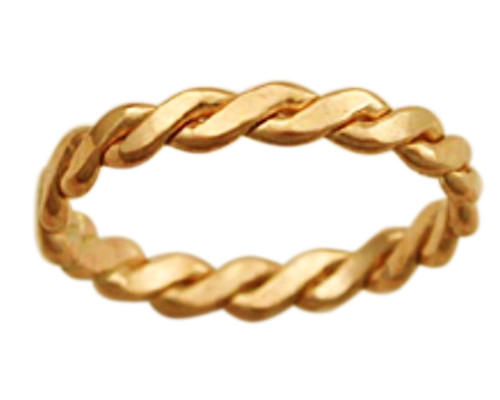 14k gold braid band thumb ring finger ring