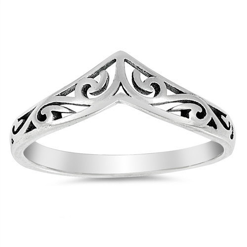 Sterling silver chevron thumb ring Angelica