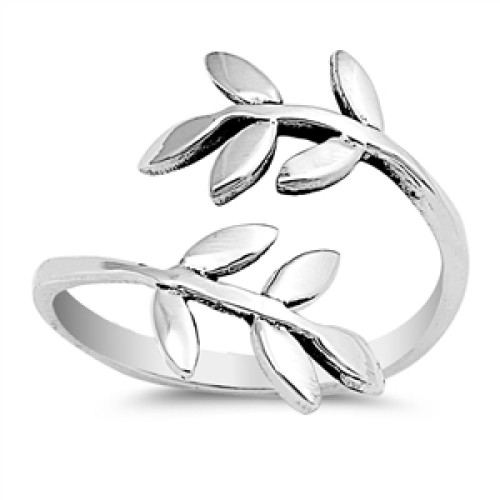 Sterling silver wrap around leaf adjustable toe ring -  Autumn