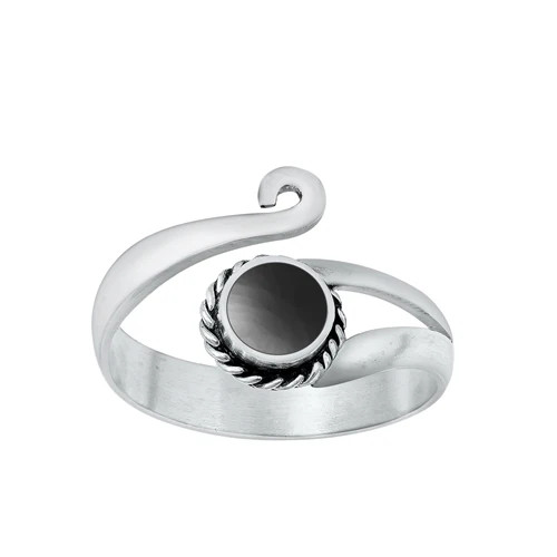 Midnight Grounding Onyx Toe Ring | Adjustable Sterling Silver Black Stone Jewelry – California Toe Rings