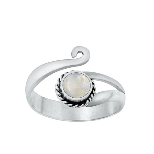 Lunar Glow Moonstone Toe Ring | Sterling Silver Adjustable Celestial Jewelry – California Toe Rings