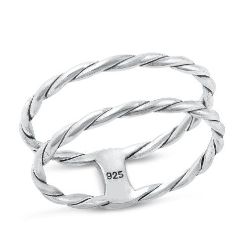 Twist & Shine Double Band Toe Ring | Sterling Silver Toe Ring for Size 4 & 5 – California Toe Rings