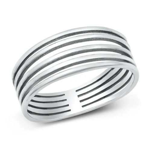 Sterling Silver 4-Band Toe Ring – Size 5 | Waterproof Multi-Band Design for Women’s Summer Footwear Sunset Bands