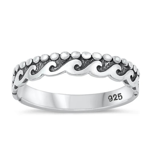 Sterling Silver Wave Toe Ring – Sizes 3, 4, 5 | Waterproof Beach Jewelry for Women & Teens | Top-Rated in Hawaii | Oahu